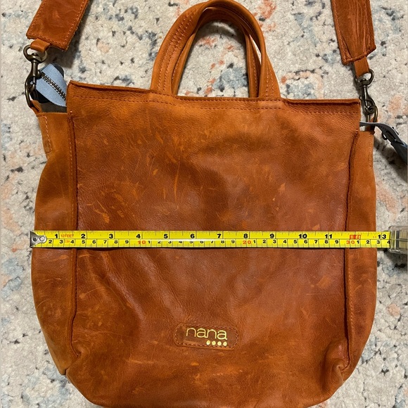 Nana By Sally Geometry Satchel Handbag Genuine Leather - Picture 10 of 13